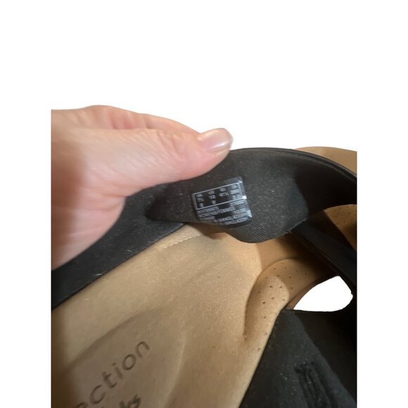 Clarks Collection Wedge Slide Sandals Jillian Gem Black Leather Size 10 - Picture 7 of 7